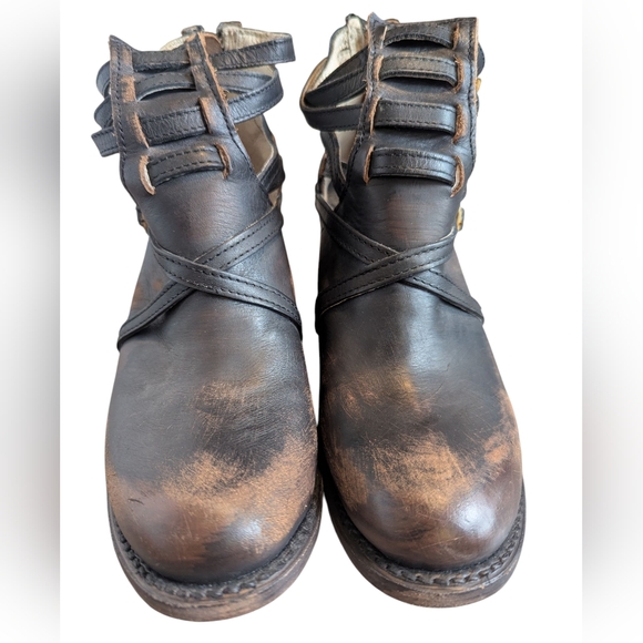 FREEBIRD by Steven FB Stair Ankle Boots 8 Distressed Leather - Picture 4 of 5
